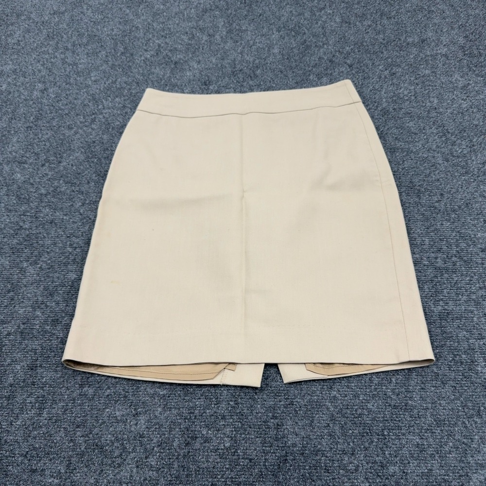 J Crew Skirt Womens 4 Tan Cotton Pencil Mini Office Casual Classic Minimalist
